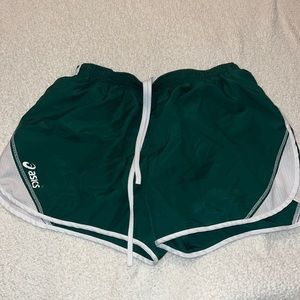 ASICS green athletic shorts
